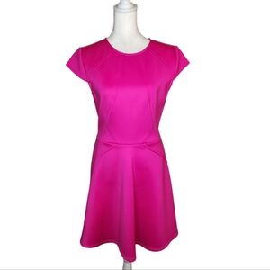Ted Baker London Eeburr Cap Sleeve Skater Dress Fuchsia Size 2 Small US 4/6